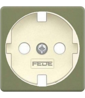 Обрамление розетки 2к+з FEDE, green olive + beige FD04314GO-A