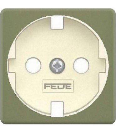 Обрамление розетки 2к+з FEDE, green olive + beige FD04314GO-A