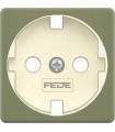 Обрамление розетки 2к+з FEDE, green olive + beige FD04314GO-A