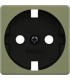 Обрамление розетки 2к+з FEDE, green olive + black FD04314GO-M