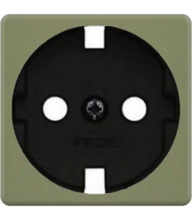 Обрамление розетки 2к+з FEDE, green olive + black FD04314GO-M
