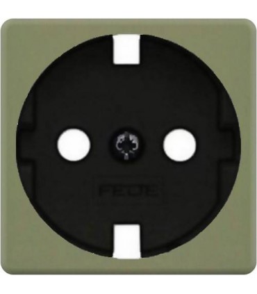 Обрамление розетки 2к+з FEDE, green olive + black FD04314GO-M