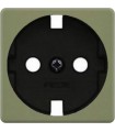 Обрамление розетки 2к+з FEDE, green olive + black FD04314GO-M