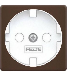 Обрамление розетки 2к+з FEDE, moka + white FD04314MK