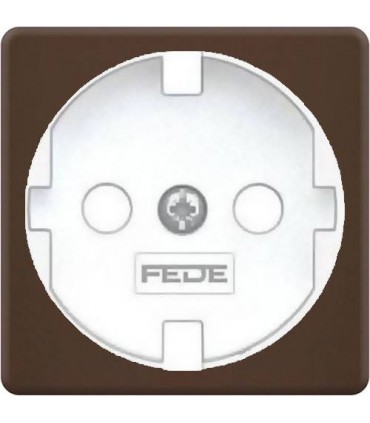 Обрамление розетки 2к+з FEDE, moka + white FD04314MK
