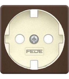 Обрамление розетки 2к+з FEDE, moka + beige FD04314MK-A