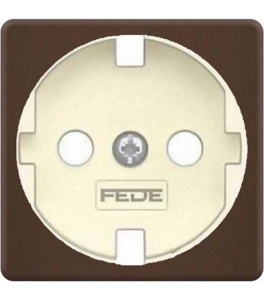 Обрамление розетки 2к+з FEDE, moka + beige FD04314MK-A
