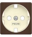 Обрамление розетки 2к+з FEDE, moka + beige FD04314MK-A
