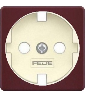 Обрамление розетки 2к+з FEDE, red wine + beige FD04314RW-A