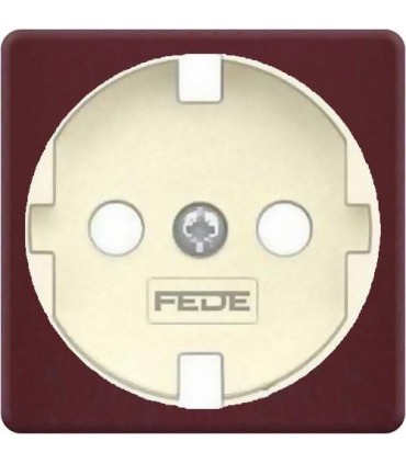 Обрамление розетки 2к+з FEDE, red wine + beige FD04314RW-A