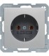 Штепсельная розетка SCHUKO Berker Q.1/Q.3, алюминий с эффектом бархата 47436084