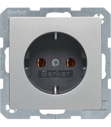 Штепсельная розетка SCHUKO Berker Q.1/Q.3, алюминий с эффектом бархата 47436084