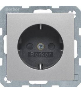 Штепсельная розетка SCHUKO, с защитой от детей Berker Q.1/Q.3, алюминий с эффектом бархата 41236084