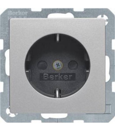 Штепсельная розетка SCHUKO, с защитой от детей Berker Q.1/Q.3, алюминий с эффектом бархата 41236084