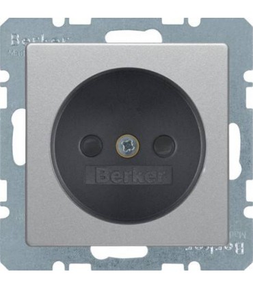 Штепсельная розетка без защитного контакта с защитой от детей IEC 60884-1, Berker Q.1/Q.3, алюминий с эффектом бархата 616733608