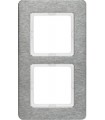 Рамка на 2 поста вертикальная Berker Q.7, нержавеющая сталь с крацованной поверхностью 10126083