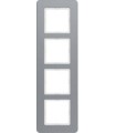 Рамка на 4 поста гор/верт Berker Q.7, алюминий струйная обработка 10146074