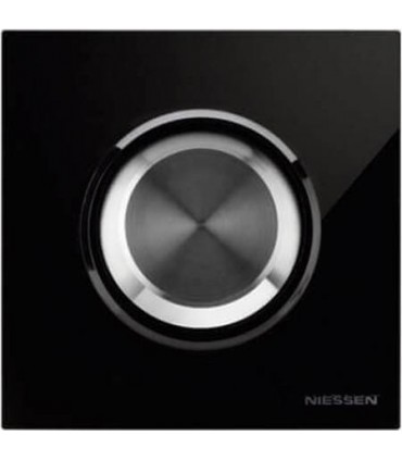 Одноклавишный выключатель в сборе ABB Niessen Skymoon, стекло чёрное 8671 CN