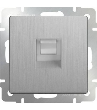 Телефонная розетка RJ-11 Werkel, серебряный рифленый WL09-RJ-11
