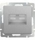 Розетка телефонная RJ-11 и Ethernet RJ-45 Werkel, серебряный рифленый WL09-RJ11-45