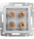 Акустическая розетка х4 Werkel, серебряный рифленый WL09-AUDIOx4