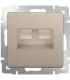 Розетка телефонная RJ-11 и Ethernet RJ-45 Werkel, шампань рифленый WL10-RJ11-45