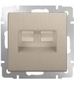 Розетка телефонная RJ-11 и Ethernet RJ-45 Werkel, шампань рифленый WL10-RJ11-45