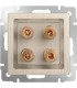 Акустическая розетка х4 Werkel, шампань рифленый WL10-AUDIOx4
