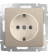 Розетка с заземлением Werkel, шампань рифленый WL10-SKG-01-IP20
