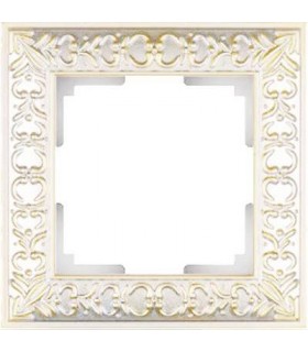Рамка на 1 пост Werkel Antik, белое золото WL07-Frame-01WG