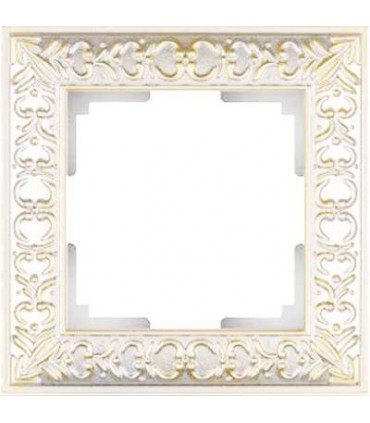 Рамка на 1 пост Werkel Antik, белое золото WL07-Frame-01WG
