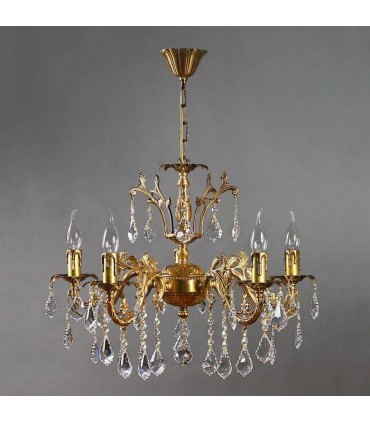 Люстра AMBIENTE by BRIZZI серия GRANADA, 2118/5 AB Leaf Crystal, матовая бронза 2118/5 AB Leaf Crystal