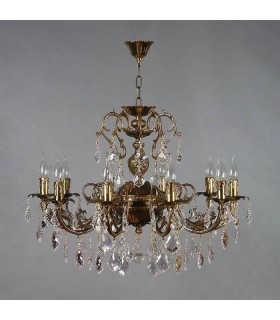 Люстра AMBIENTE by BRIZZI серия ALICANTE, 8888/10 PB Leaf Crystal, блестящая бронза 8888/10 PB Leaf Crystal