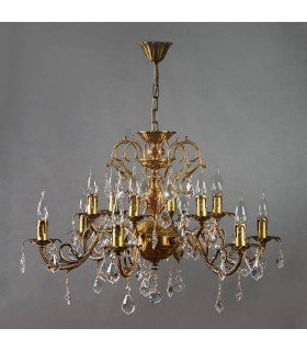 Люстра AMBIENTE by BRIZZI серия ALICANTE, 8888/6+6 AB Tear drop, матовая бронза 8888/6+6 AB Tear drop