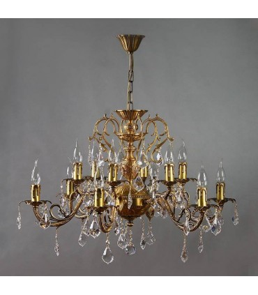 Люстра AMBIENTE by BRIZZI серия ALICANTE, 8888/6+6 AB Leaf Crystal, матовая бронза 8888/6+6 AB Leaf Crystal