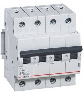Автоматический выключатель Legrand RX3 4П 6A 4,5кА, хар. C 419738