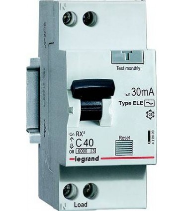 Дифавтомат АВДТ Legrand RX3 1П+Н 25А 30мА 6kA тип AC 419401
