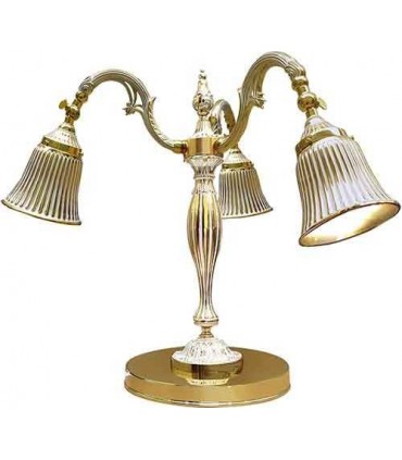 Настольная лампа из латуни FEDE CATANIA I, gold white patina FD1155TOP