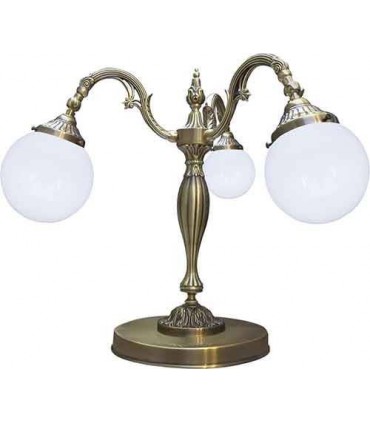 Настольная лампа из латуни с плафоном FEDE CATANIA I, bright patina FD1157TPB