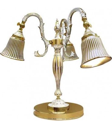Настольная лампа из латуни FEDE CATANIA II, gold white patina FD1154TOP