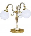 Настольная лампа из латуни с плафоном FEDE CATANIA II, gold white patina FD1156TOP