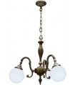 Потолочная люстра из латуни с плафоном FEDE MILAZZO II, bright patina FD1160CPB