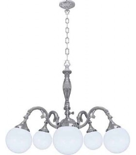 Потолочная люстра из латуни с плафоном FEDE MILAZZO III, bright chrome FD1193CCB