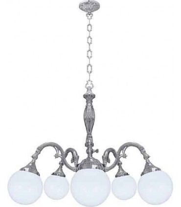 Потолочная люстра из латуни с плафоном FEDE MILAZZO III, bright chrome FD1193CCB