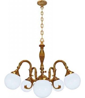 Потолочная люстра из латуни с плафоном FEDE MILAZZO IV, bright gold FD1192COB