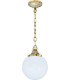 Подвесной потолочный светильник из латуни с плафоном FEDE MESSINA, gold white patina FD1163COP