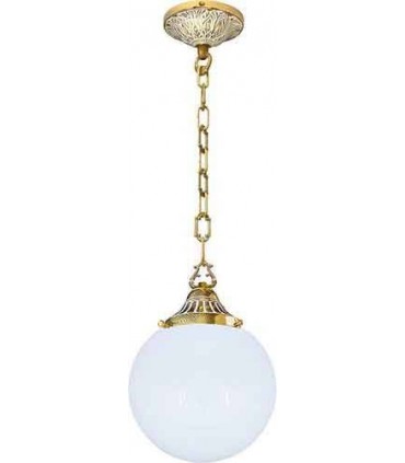 Подвесной потолочный светильник из латуни с плафоном FEDE MESSINA, gold white patina FD1163COP