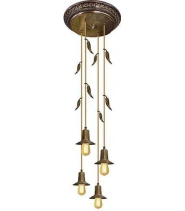 Потолочная люстра из латуни с ретро лампой EDISON (FDRETRO-E2740) FEDE PALERMO I, bright patina FD1181CPB