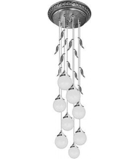 Потолочная люстра из латуни с плафоном (FD1172) FEDE PALERMO II, bright chrome FD1184CCB