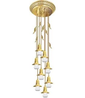 Потолочная люстра из латуни с плафоном (FD1070) FEDE PALERMO II, bright gold FD1187COB